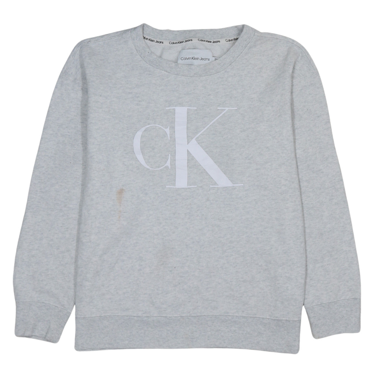 Womens UK Size S Calvin Klein Jeans Grey Pullover Sweatshirt