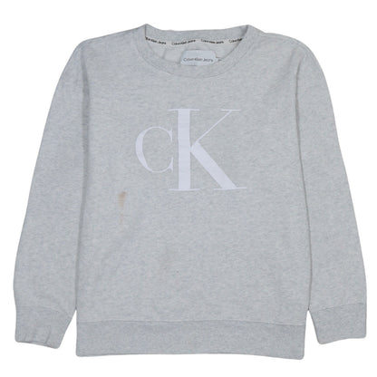 Womens UK Size S Calvin Klein Jeans Grey Pullover Sweatshirt