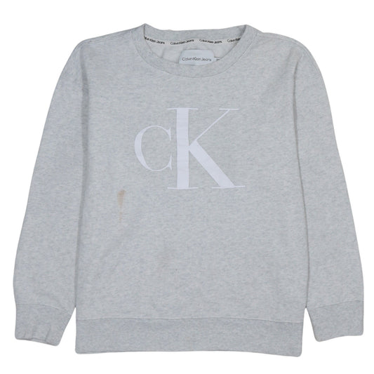 Womens UK Size S Calvin Klein Jeans Grey Pullover Sweatshirt