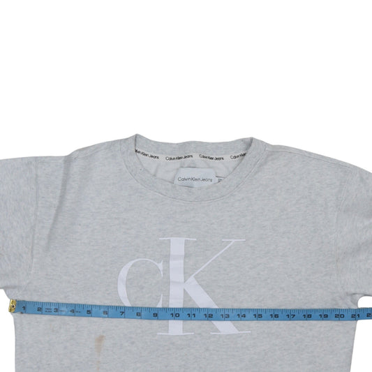Womens UK Size S Calvin Klein Jeans Grey Pullover Sweatshirt