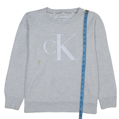 Womens UK Size S Calvin Klein Jeans Grey Pullover Sweatshirt