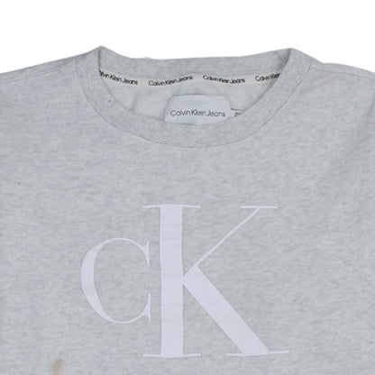 Womens UK Size S Calvin Klein Jeans Grey Pullover Sweatshirt