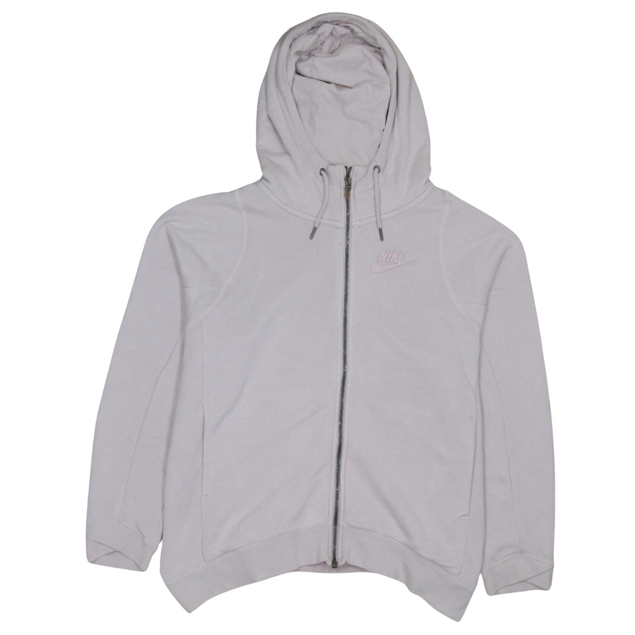 Womens UK Size M Nike Beige Full Zip Hoodie