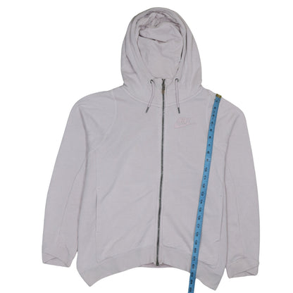 Womens UK Size M Nike Beige Full Zip Hoodie