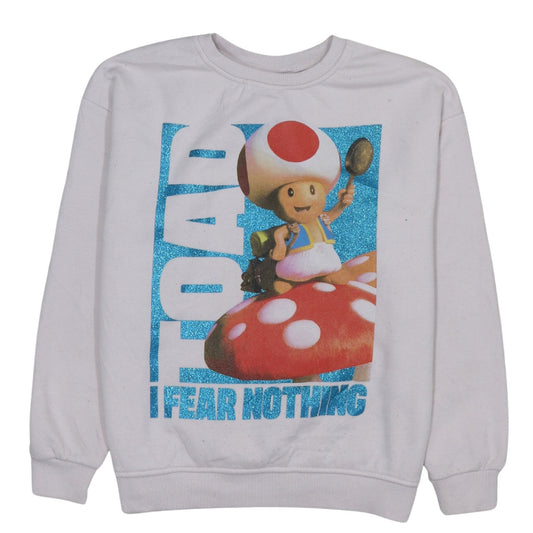 Primark Girls White Toad Super Mario Bros Sweatshirt 11 Years Pullover