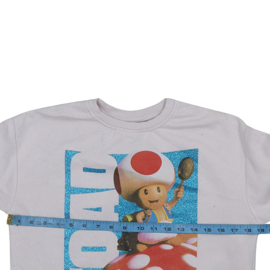 Primark Girls White Toad Super Mario Bros Sweatshirt 11 Years Pullover