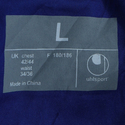 Uhlsport Men's Blue Hooded Windbreaker Jacket Size L 42in Chest
