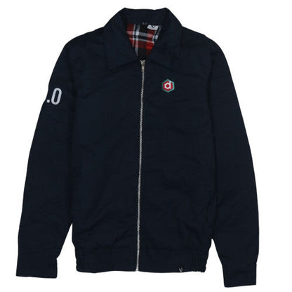 Agence Pattern Men's Blue Cotton Bomber Jacket L Full Zip Casual