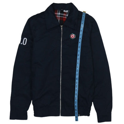 Agence Pattern Men's Blue Cotton Bomber Jacket L Full Zip Casual