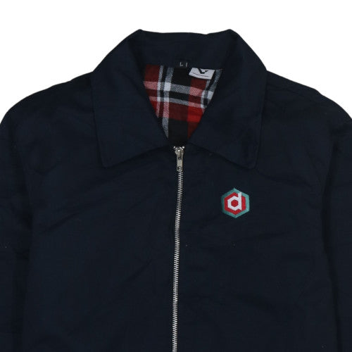 Agence Pattern Men's Blue Cotton Bomber Jacket L Full Zip Casual