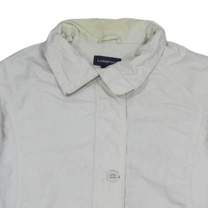 Womens UK Size L Lands' End White Basic Jacket