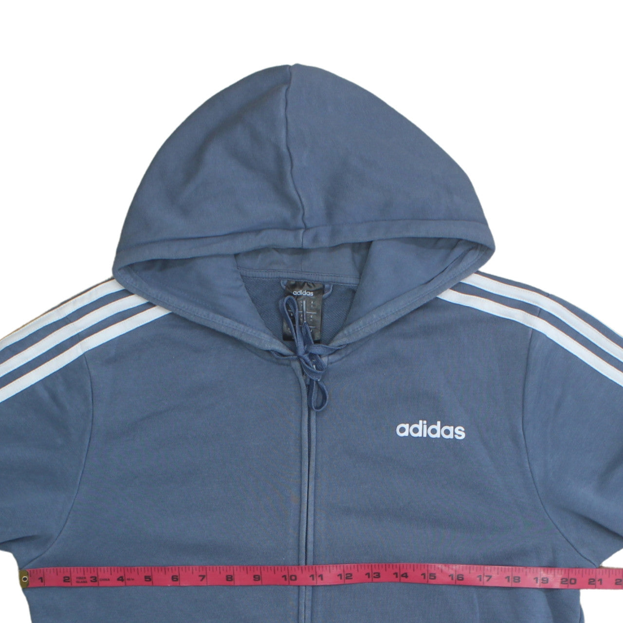 Mens UK Size M adidas Blue Full Zip Hoodie