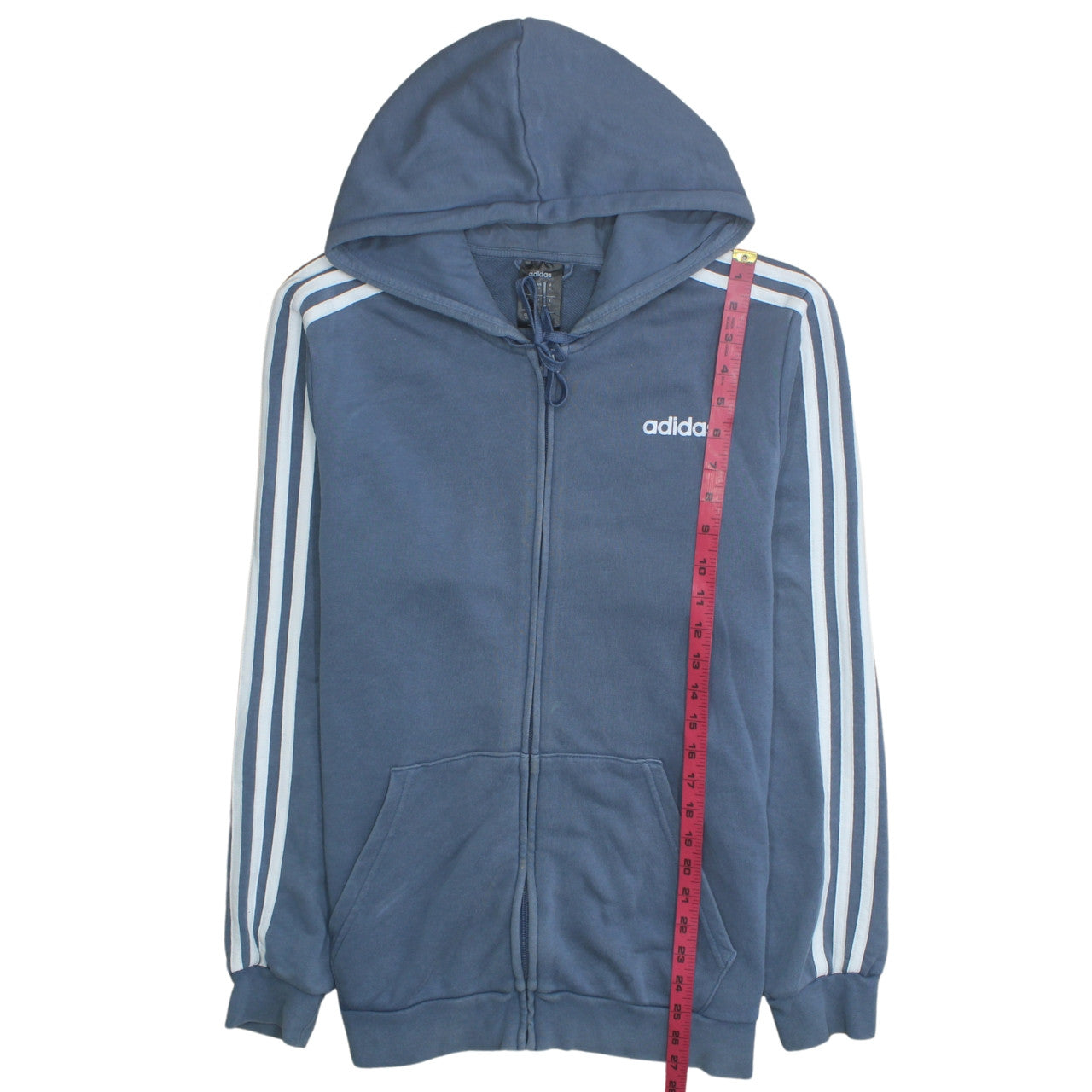 Mens UK Size M adidas Blue Full Zip Hoodie