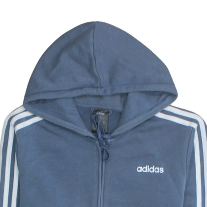 Mens UK Size M adidas Blue Full Zip Hoodie