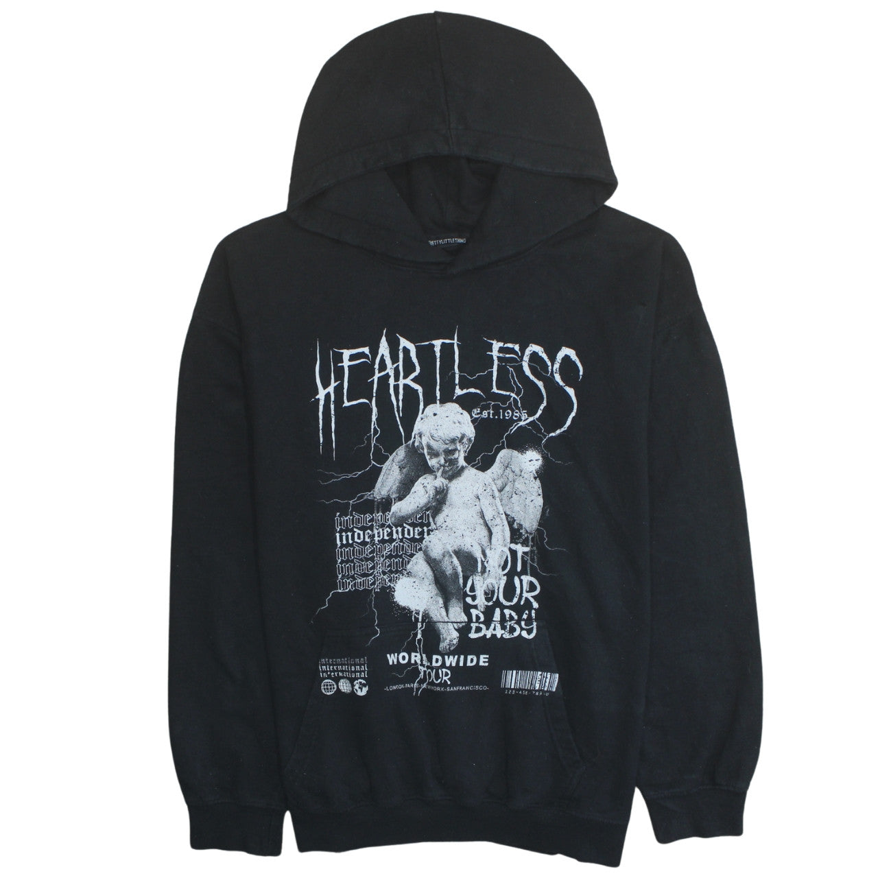 Womens UK Size M PRETTYLITTLETHING Black Pullover Hoodie