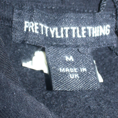 Womens UK Size M PRETTYLITTLETHING Black Pullover Hoodie