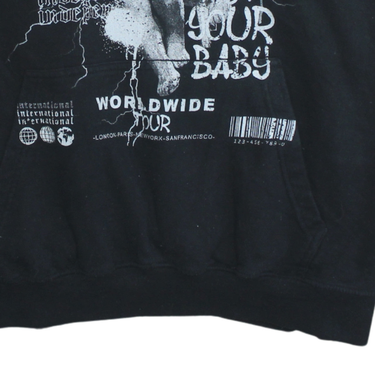 Womens UK Size M PRETTYLITTLETHING Black Pullover Hoodie