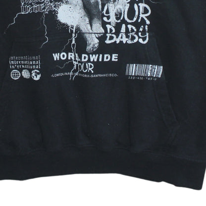 Womens UK Size M PRETTYLITTLETHING Black Pullover Hoodie