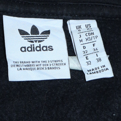 Womens UK Size 6 adidas Black Pullover Hoodie