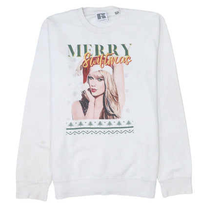 Womens UK Size M Russell White Pullover Sweatshirt