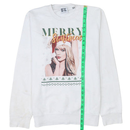 Womens UK Size M Russell White Pullover Sweatshirt