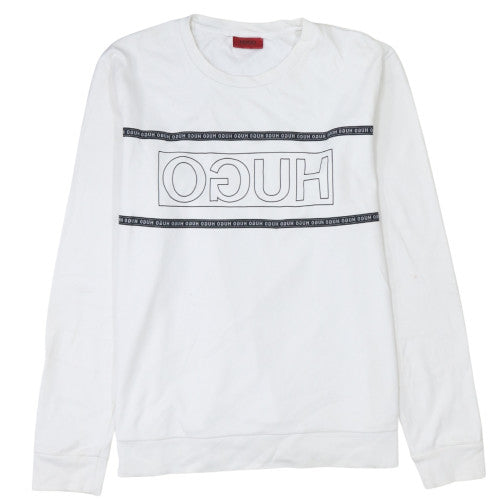 Mens UK Size XL HUGO BOSS White Pullover Sweatshirt