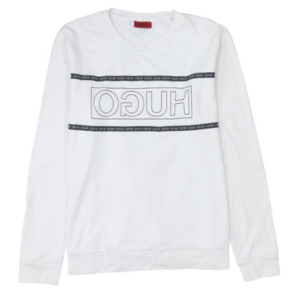 Mens UK Size XL HUGO BOSS White Pullover Sweatshirt