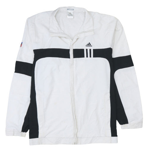 Adidas Mens White Black Medium Track Jacket Clima365 Full Zip