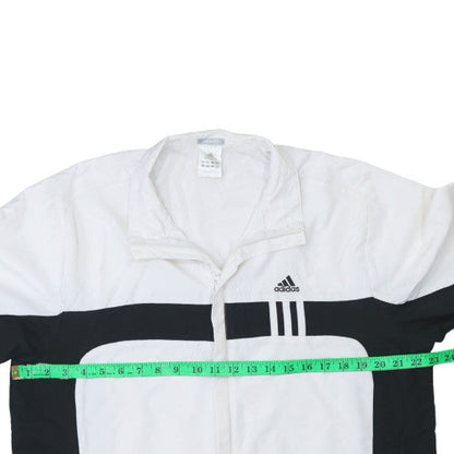 Adidas Mens White Black Medium Track Jacket Clima365 Full Zip