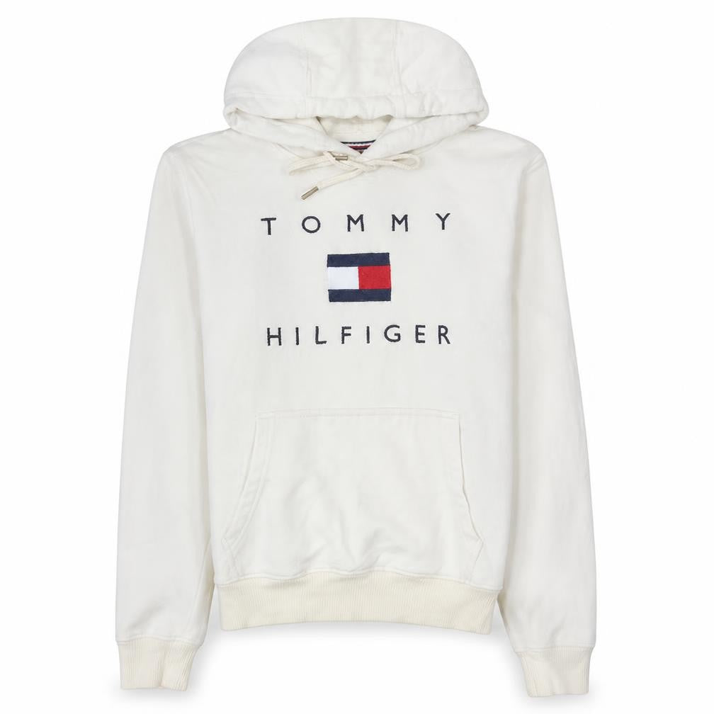 Womens UK Size M Tommy Hilfiger Ivory Pullover Hoodie