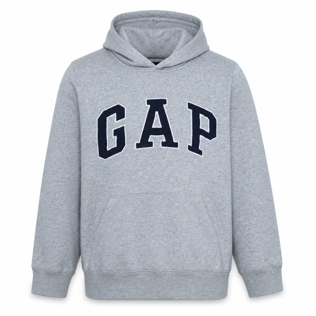 Front view of Gap boys’ grey xxl pullover hoodie cotton blend casual warm sweatshirt