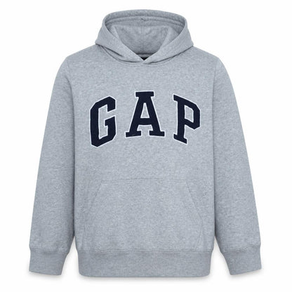 Front view of Gap boys’ grey xxl pullover hoodie cotton blend casual warm sweatshirt
