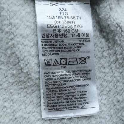 GAP Boys Grey XXL Pullover Hoodie Cotton Blend Casual Warm Sweatshirt