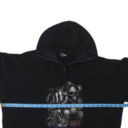Mens UK Size 3XL Wild Black Full Zip Hoodie