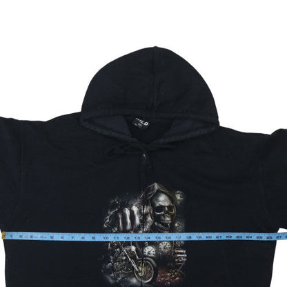 Mens UK Size 3XL Wild Black Full Zip Hoodie
