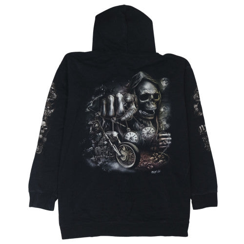 Mens UK Size 3XL Wild Black Full Zip Hoodie