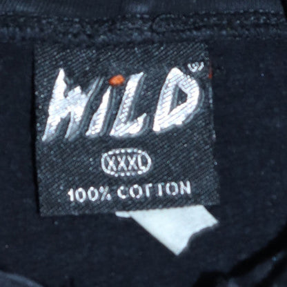 Mens UK Size 3XL Wild Black Full Zip Hoodie