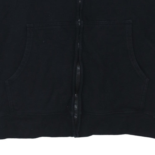 Mens UK Size 3XL Wild Black Full Zip Hoodie