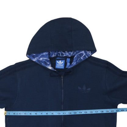 Mens UK Size M adidas Blue Full Zip Hoodie