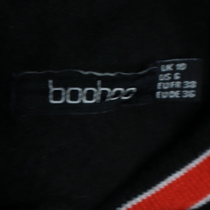 Womens UK Size 10 Boohoo Black Varsity Jacket