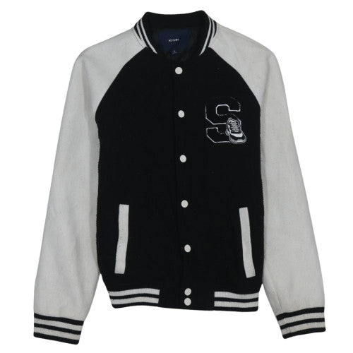 Womens UK Size XS Kiabi Black Varsity Jacket