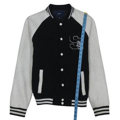 Womens UK Size XS Kiabi Black Varsity Jacket