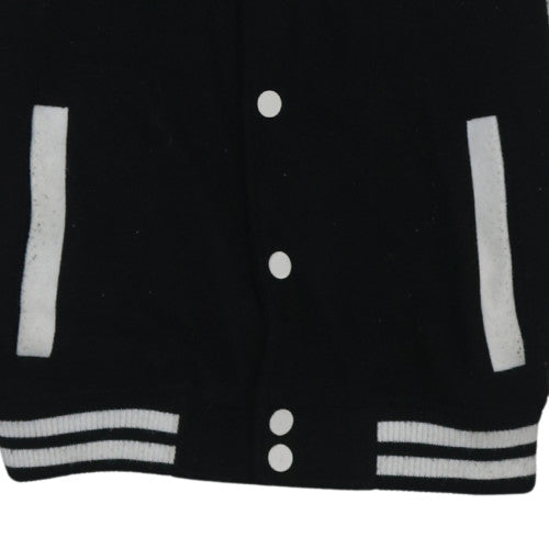 Womens UK Size XS Kiabi Black Varsity Jacket
