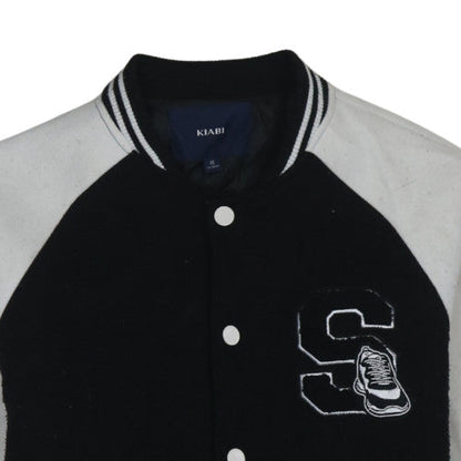 Womens UK Size XS Kiabi Black Varsity Jacket