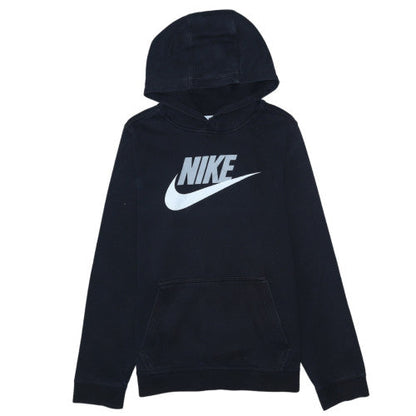 Nike Boys Black XL Pullover Hoodie with Logo Print