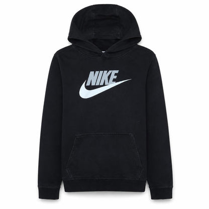 Nike Boys Black XL Pullover Hoodie with Logo Print