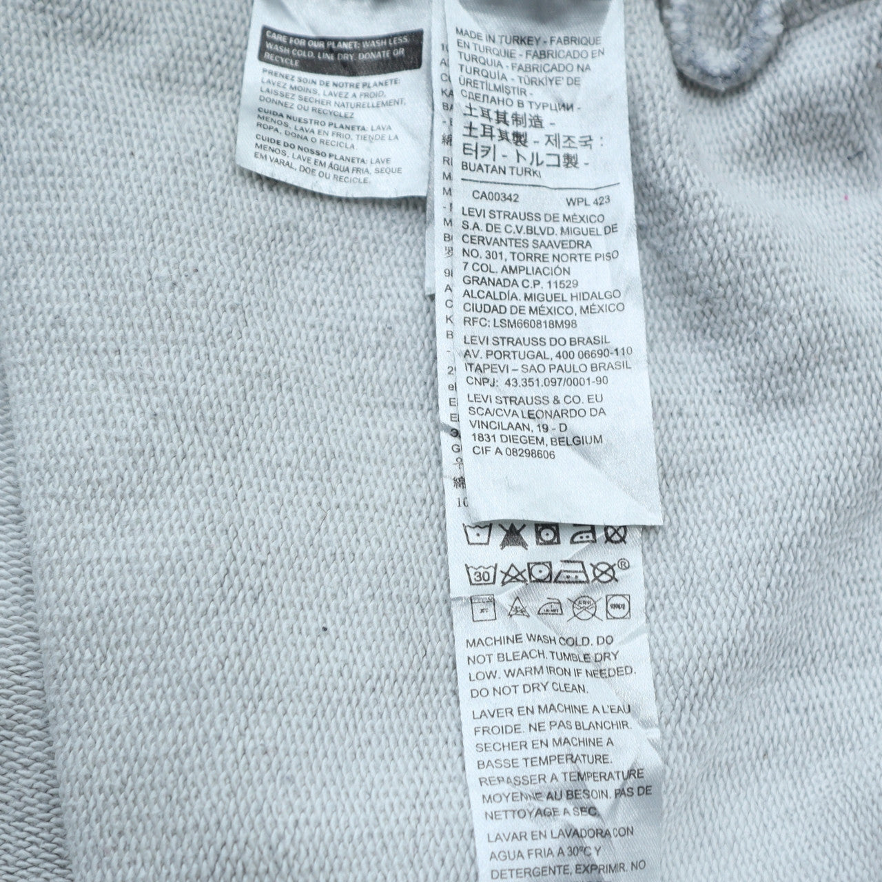 Mens UK Size XL Levi's Grey Pullover Hoodie