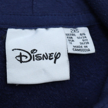 Womens UK Size 2XS Disney Blue Pullover Hoodie