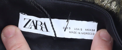 Womens UK Size 8 Zara Bubble Hem Satin Skirt