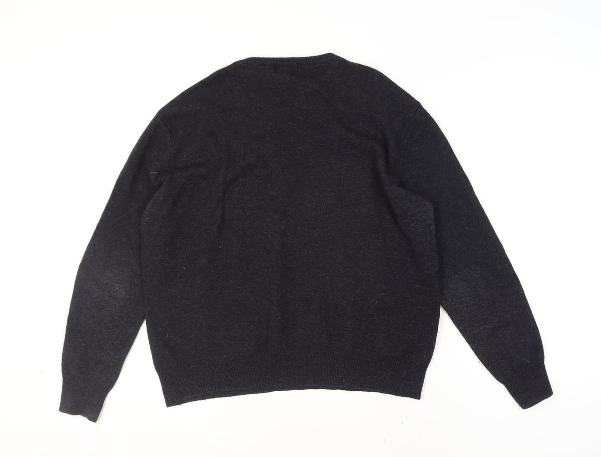 Robe Di Kappa Men's Black Wool Crew Neck Pullover Jumper L